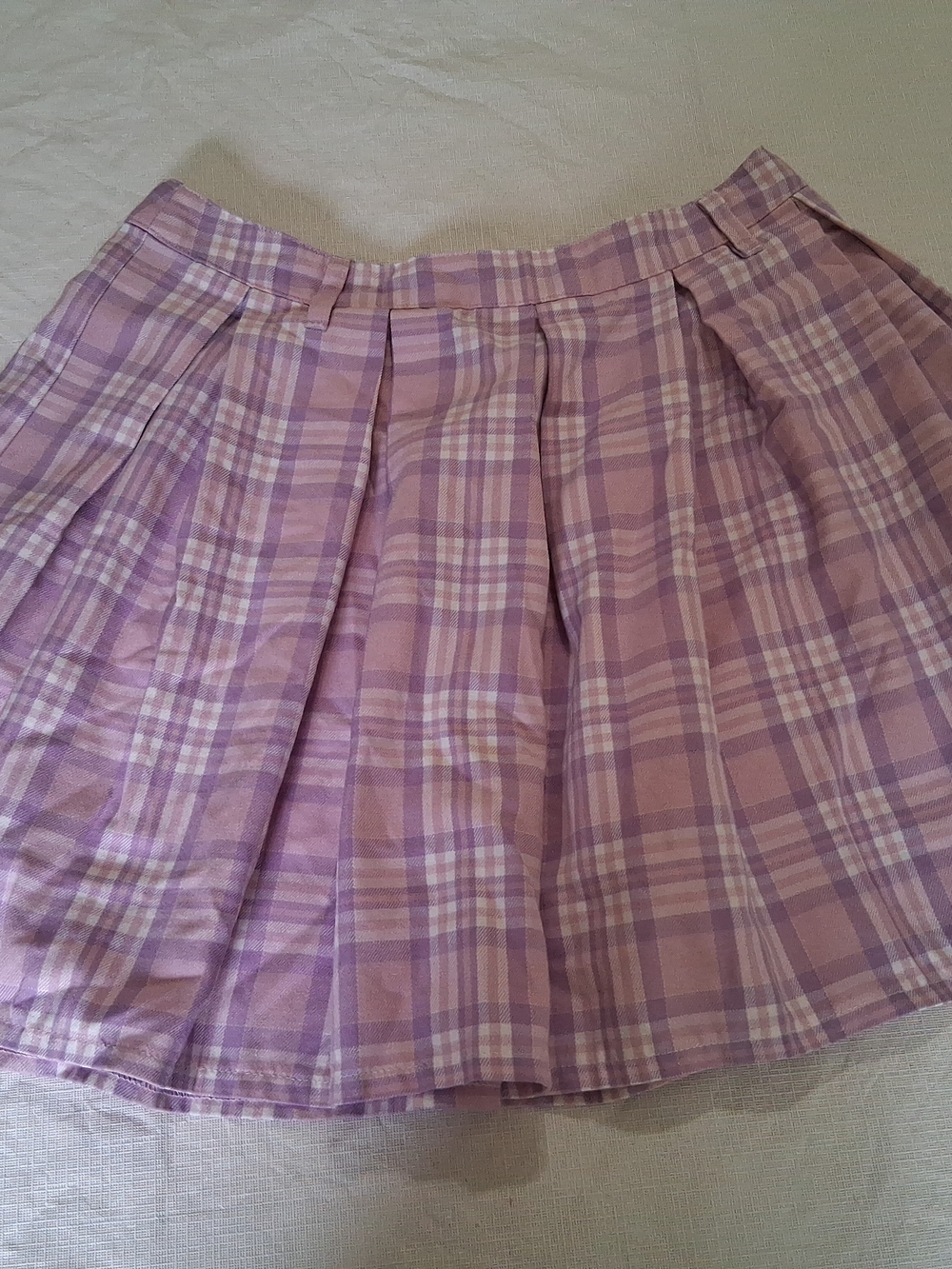 Sweet Society Purple Pink Plaid Pleated School Girl Sexy Hot Topic Medium Skirt